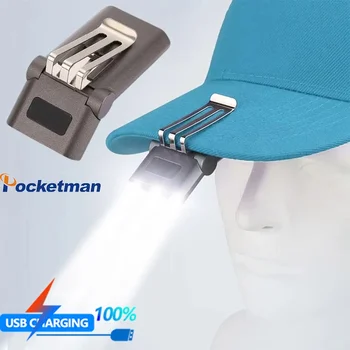 נייד LED Sesnor כובע קליפ אור פנס נטענת USB פנס מיני עמיד למים ראש המנורה כובע שוליים המנורה