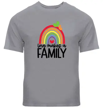 אהבה גורמת משפחה חולצת הקשת בענן המשפחה החולצה אימוץ אומנה לאמץ LGBTQ שרוולים ארוכים