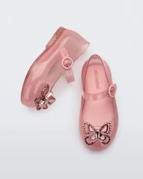 חדש מיני מליסה בנות נעליים Baotou סנדלים קשת הבלעדי שטוח אחת נעלי רך הבלעדי הנסיכה ילדים נעלי ג ' לי HMI140